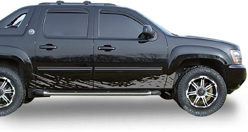 Bubbles Designs Adhesivo de vinilo para salpicaduras de barro lateral compatible con Chevrolet Avalanche 2007-2013 (gris)