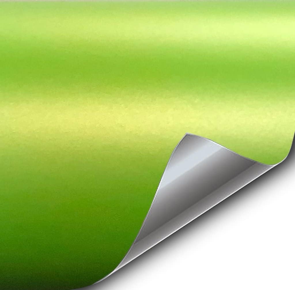 VViViD+ Matte Metallic Lime Green Premium Vinyl Wrap Film (10ft x 5ft)