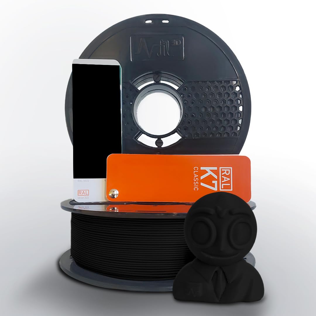 Premium High Strength PLA+ Raven Black 3D Printer Filament | Dimensional Accuracy +/- 0.015mm |1.75mm | Easy to Print, No Clogging, Smooth Finish, Tangle-Free |Compatible with All 3D Printers