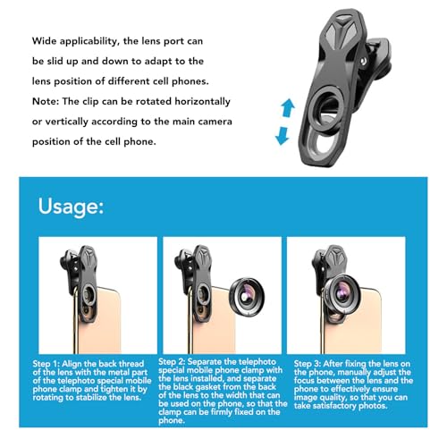 Lente gran angular de 170 grados ultra gran angular HD con clip para teléfonos inteligentes 4