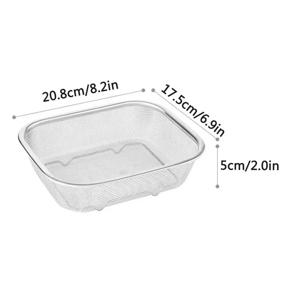 Cesta para freidora 1 paquete de filtro aceite malla fina rectangular cesta acero inoxidable(Grande)
