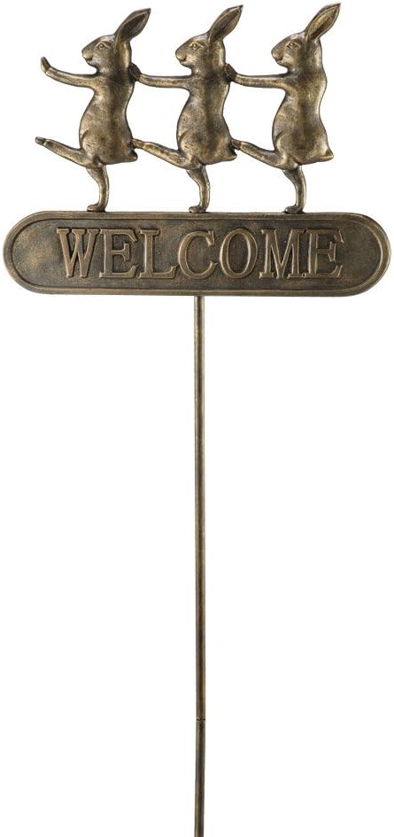 SPI Home 33391 Parade Bunnies Welcome Sign on Stake