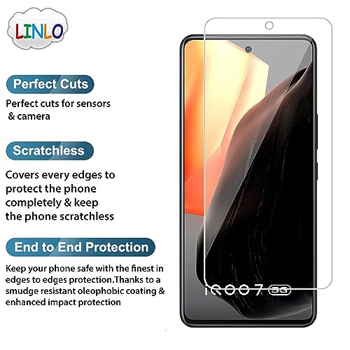 Image of Tempered Glass Screen Protector Compatible for iQoo Neo 6 SE 5G /Neo 6 5G /9 SE 5G /iQoo 7 5G /7 Legend 5G with Full Screen Coverage; Except Edges and Easy Installation Kit(Transparent), Pack of 1