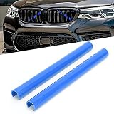 Aramox 2 szt. Grille Stripe, Przedni Grill Stripe Grille Insert Tapicerka Dekoracja Akcesoria Samochodowe Kompatybilny z serią 1 2 3 4 5 6 7 F20 F22 F30 G30 G11 (Niebieski)
