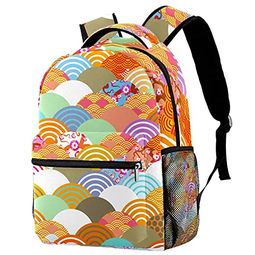 Sac à dos de voyage avec écailles de poisson et porte-bouteille enfant fille garçon