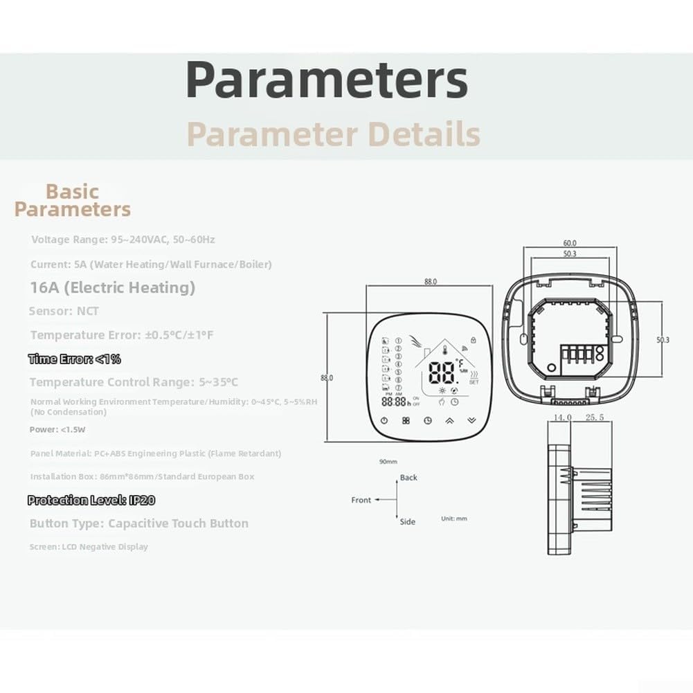 Thermostat pour chauffage au sol à eau, programmable (chauffage au sol à