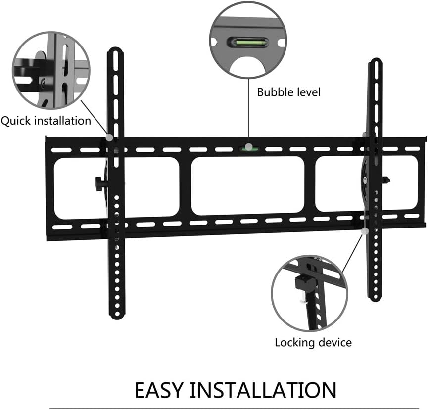 Amer Mounts Heavy Duty Low Profile Tilting Flat Panel Wall Mount, Max TV Weight 60kg Designed for Most of 42-100 inch LED, LCD, OLED Flat Screen TV, Supports up to VESA 800x500mm BIGASSMOUNT60T