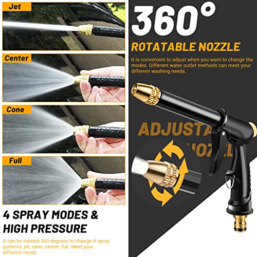 Garden Hose Nozzle With 4 Patterns, Soap Dispenser & Quick Connectors, Plastic High Pressure Washer Gun, Water Hose Nozzle Sprayer Heavy Duty, Spray Nozzle For Outdoor Car Washing #TOP3