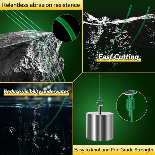 Image of Monofilament Fishing Line with Knot Guide Card, Tangle-Free Snap Ring for No More Mess, Low Memory Smooth Casting Nylon Mono String, 15 /20 /30 /50 /80LB, 220-1050 Yards