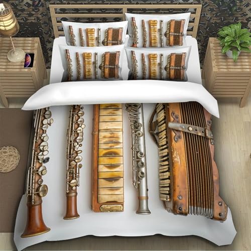 Housse de couette microfibre musique classique taie de lit King 220x240 - 5
