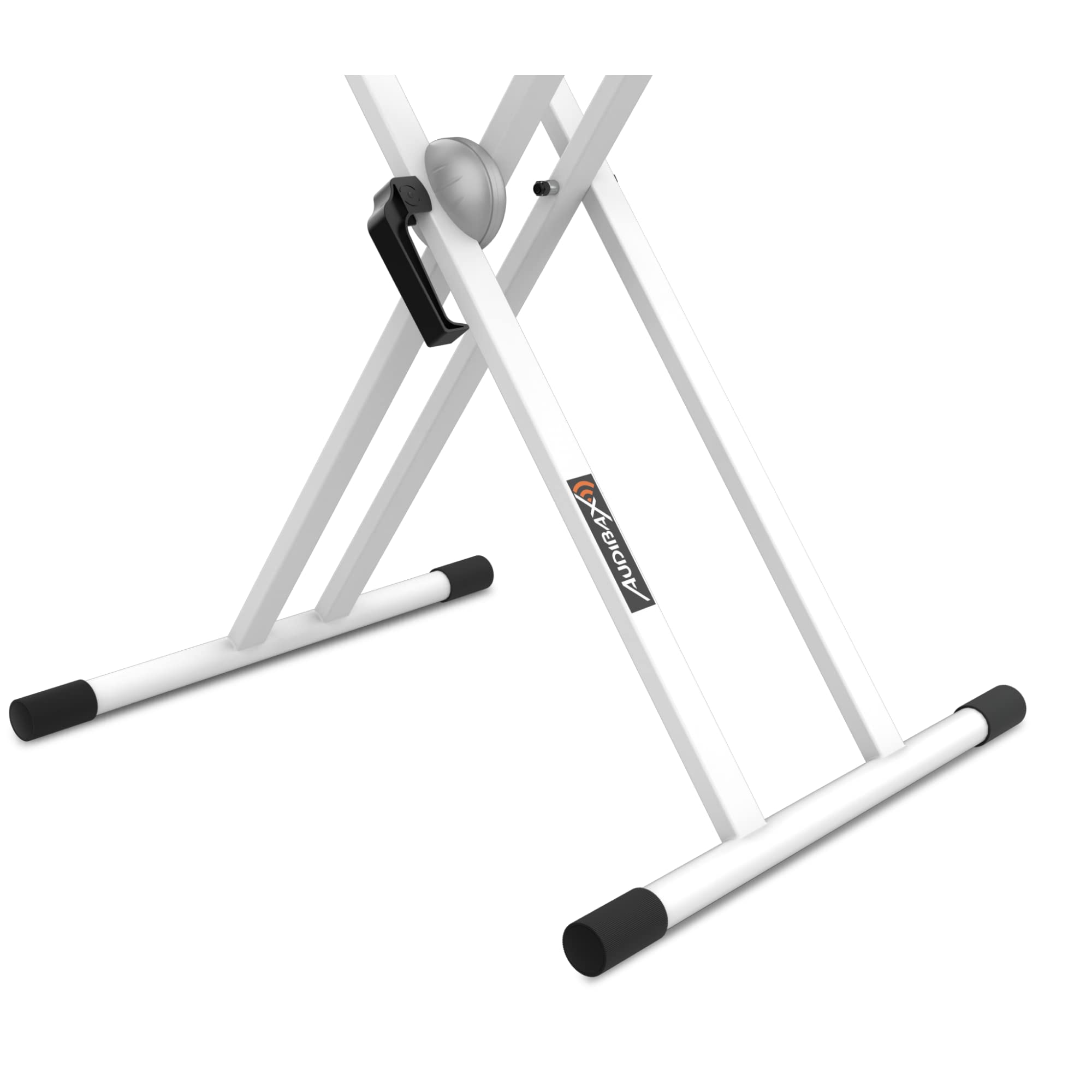 Audibax Onyx 130 White - Support pour Clavier à Ciseaux Double - Support pour Clavier de Musique Électronique - Réglage Easy Lock Ball Joint - Charge 50 kg - Pour Claviers à 61, 76 et 88 Touches