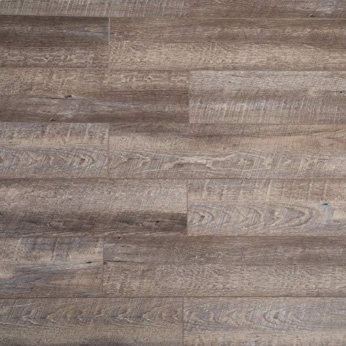 Diflart Lenox Estate Oak 23.6 sq.ft Vinyl Plank Flooring Click Locking 48x7 inch Lvt Flooring Waterproof Foam Back Rigid SPC Core Wood Grain Finish Pack of 10