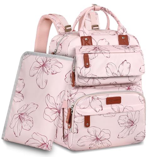 Legestori Wickeltaschen-Rucksack mit Blumenmuster L012