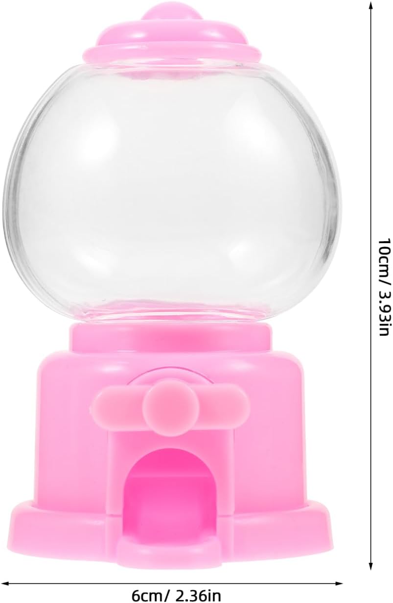 Alipis Gumball Machine for Kids: Pink Bubble Dispenser - Mini Candy Machine for Birthday Party Favors, Plastic Small Toy Gumball Dispenser for Kids