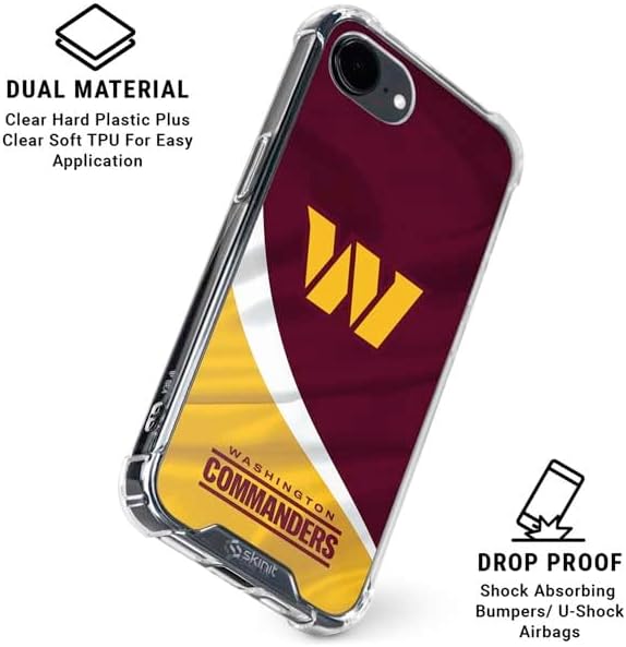 Skinit Clear Phone Case Compatible with iPhone 16e - Officially Licensed NFL Washington Commanders Flag Design