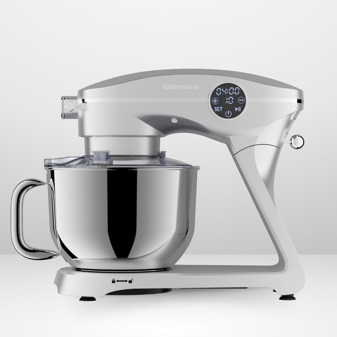 1800W Stand Mixer, 6L Stainless Steel Bowl | Powerful Kitchen Mixer with 6 Speed Settings | Silver - Ideal for Baking | Mixing | and Food Preparation-image-15