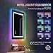 Dripex 32 x 24 Inch RGB LED Bathroom Mirror with Lights, Anti-Fog Dimmable, Memory, Smart Lighted Makeup Mirror, Wall-Mounted Bathroom Vanity Mirror, RGB Backlit + 3 Color Front Light