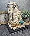 Ebros White Robe Santa Muerte Holy Sacred Death Bone Mother Seated On Throne with Scythe Statue Patron of Protection Healing Purity Figurine Day of The Dead Decorative Sculpture