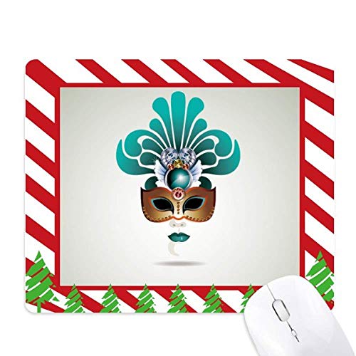Tapis de souris joyeux carnaval de venise bleu cyan | Accessoire bureau ergonomique