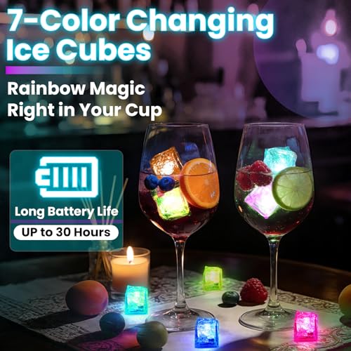 Cubitos LED Luminosos Multicolor para Bebidas 12 Unidades miniatura 3