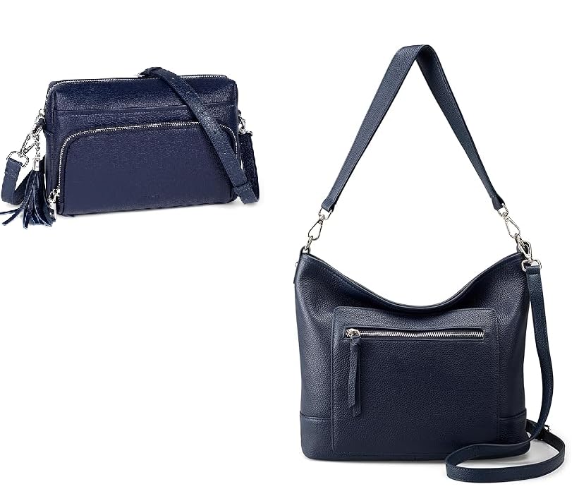 befen Genuine Leather Crossbody Bags for Women, Woman Crossbody Shoulder Purses Bag Travel Purse with Built in RFID Blocking Wallet Hobo Crossbody Bags for Women with 2 Shoulder Straps,