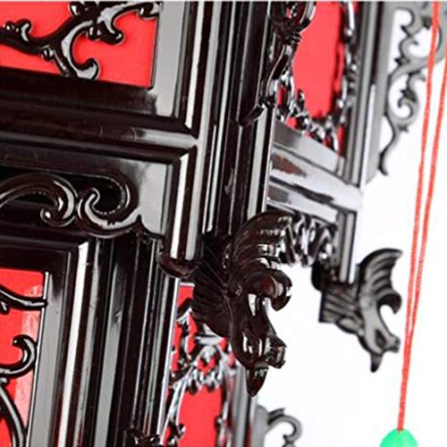 Image of 3NH Festival and Celebration Lantern Vintage Solid Wood Palace Lantern Table Lamp Balcony Hexagon Red Lantern Indoor Balcony Festival Holiday Decoration Lantern Festivals Decorations Lante