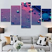 SIGNWIN 5 Panel Canvas Wall Art Modern Art 3D Abstract Abstract Brushstroke Contemporary Digital for Home Decorations Ready to Hang - 60