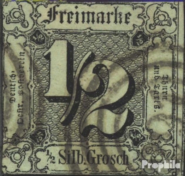 Sello Thurn y Taxis 3b usado de 1852 Prophila Collection para coleccionistas