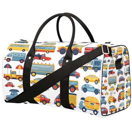 Cartoon Cars Airplanes Travel Duffel bag for Men Women Weekender Overnight Bag Gym Bag Carry On Luggage Bags for Yoga Workout Sports