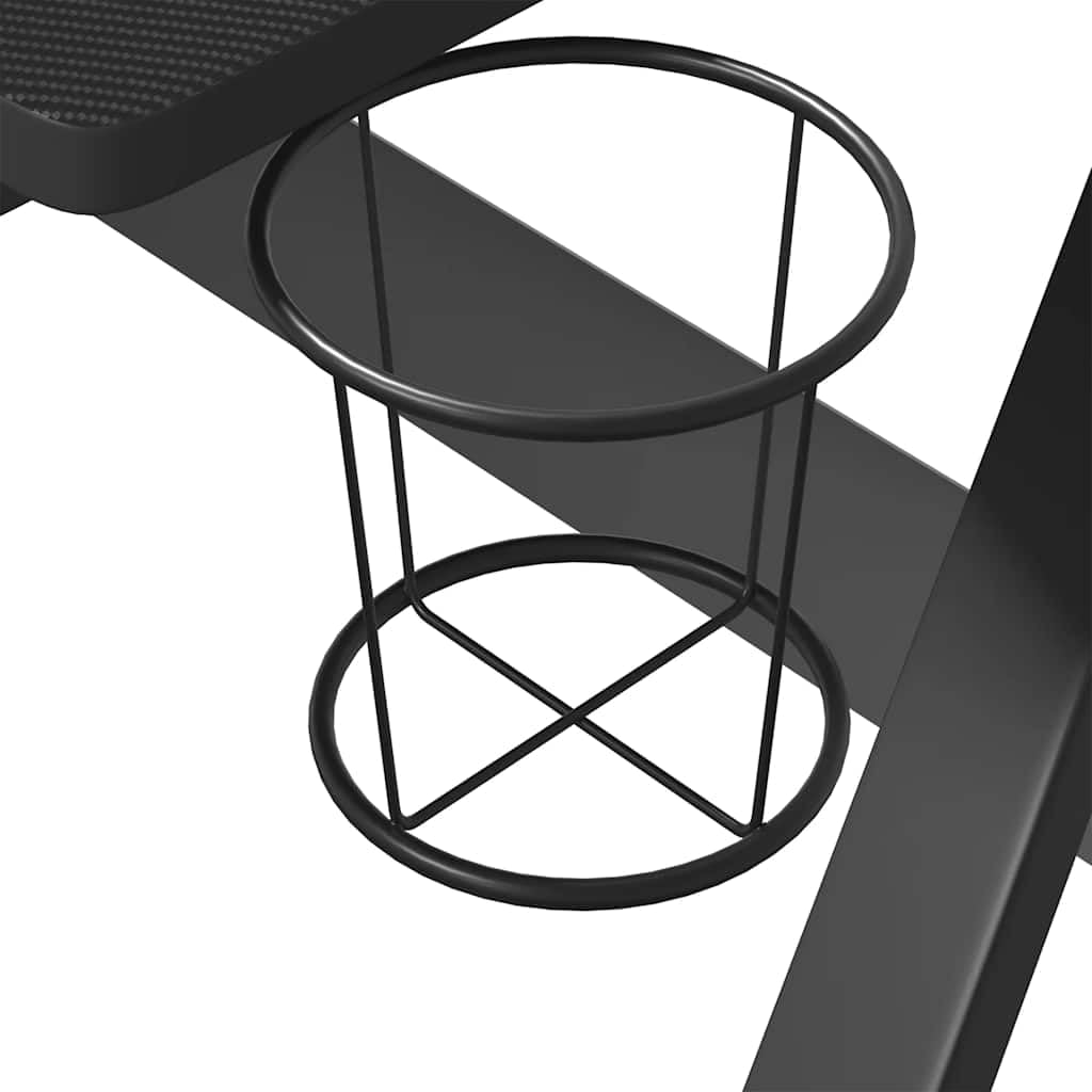 Gaming-Schreibtisch mit stabilen ZZ-Gestell Schwarz und Rot 90x60x75 cm für Gaming, Arbeit, Homeoffice, Arbeitsplatz, Monitor, Zubehör, Kabelmanagement, Jugendzimmer, ergonomisch