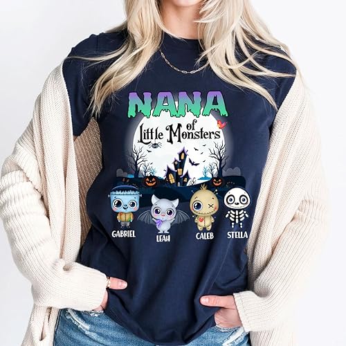 Personalized Grandma Monster Shirt, Nana Halloween Shirt, Nana Shirts for Halloween, Grandma Gift2