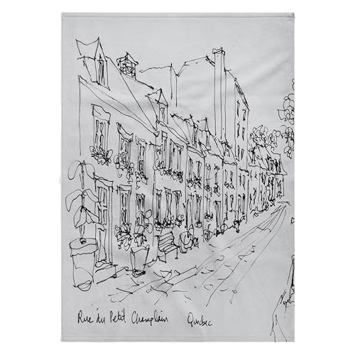 3dRose Rue du Petit Champlain, Vieux Quebec 22x30 Bath Hand Pool Towel
