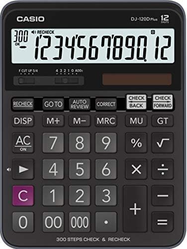 Casio DJ-120DPLUS-W-EP Plus Desktop Calculator with Check and Correct Function - Black