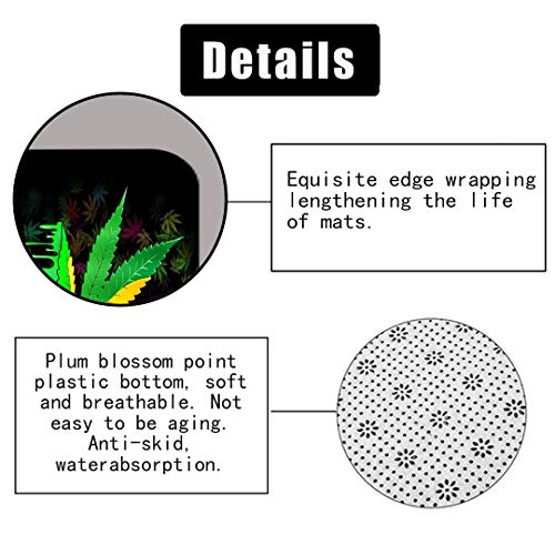 Jayden&Madge 4 Stück/Set Marihuana Weed Leaf Duschvorhang, Jamaican Reggae Rasta Badezimmer Dekor, wasserdichtes… – Bild 7