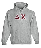Fashion Greek Delta Chi Twill Letter Hoody Spt Grey Large