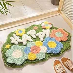 Roseate Happy Super Soft Anti-Skid (40×60 cm) Super Absorbent Mats Microfiber 2000 GSM Mat for Bathroom/Kitchen/Door Mats for Home/Floor Mat (Green) Pack of 1