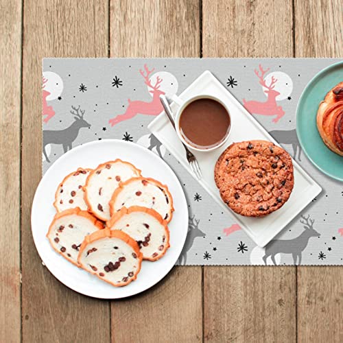 Sets de table de Noël cerf design élégant et antidérapant pour table raffinée