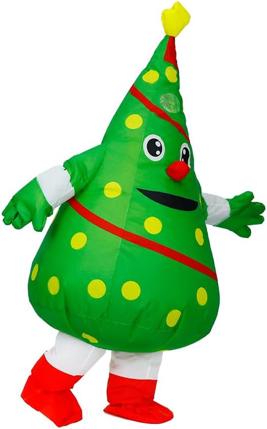 Inflatable Christmas Costume for Adults Funny Blow up Xmas Tree, Snowman, Santa Claus Costume Suit Xmas Outifit - Image 4