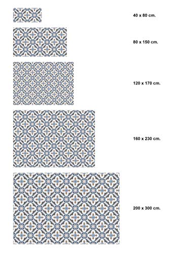 Miniatura 5 de Panorama Alfombra Vinílica Baldosín Estilo Oriental Azul 140x200 Cm - Alfombra Cocina Vinilo - Alfombra Salón Antideslizante E Ignífuga - Alfombras Grandes - Alfombras Pvc