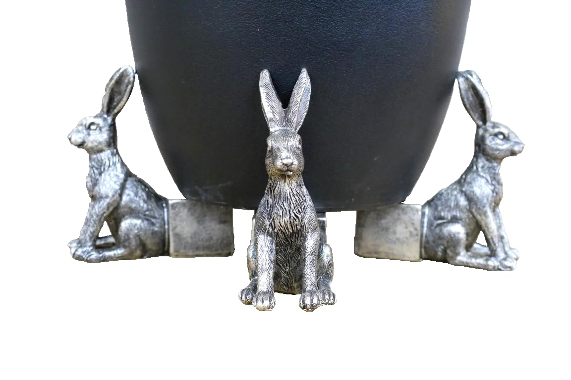Supports pour pot de fleurs en résine sculptée motif lièvre, pieds de pots esthétiques et robustes