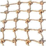 OUYOXI Verschleißfestes Hanfnetz, Jute-Hanfseilnetz, Gartenzaunnetz, dekoratives Netz für den Außenbereich, Vogelnetz, Kletterseil für Kinder (Size : 1×2m/3.28x5.65ft) (Size : 3x3m(9.84X9