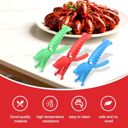 3pcs Crawfish Peeler Tools, Plastic Crayfish Shucker Tail Remover Sheller Tool & Shrimp Prawn Peeler Seafood Shelling Device Useful Accessories for Kitchen Restaurant (Red, Blue, Green)