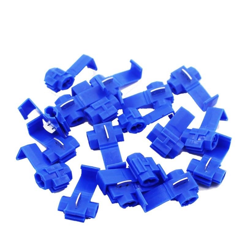 500 terminales de crimpado for cables eléctricos, empalme rápido, conectores azules for cables eléctricos, terminales de crimpado de bloqueo rápido.