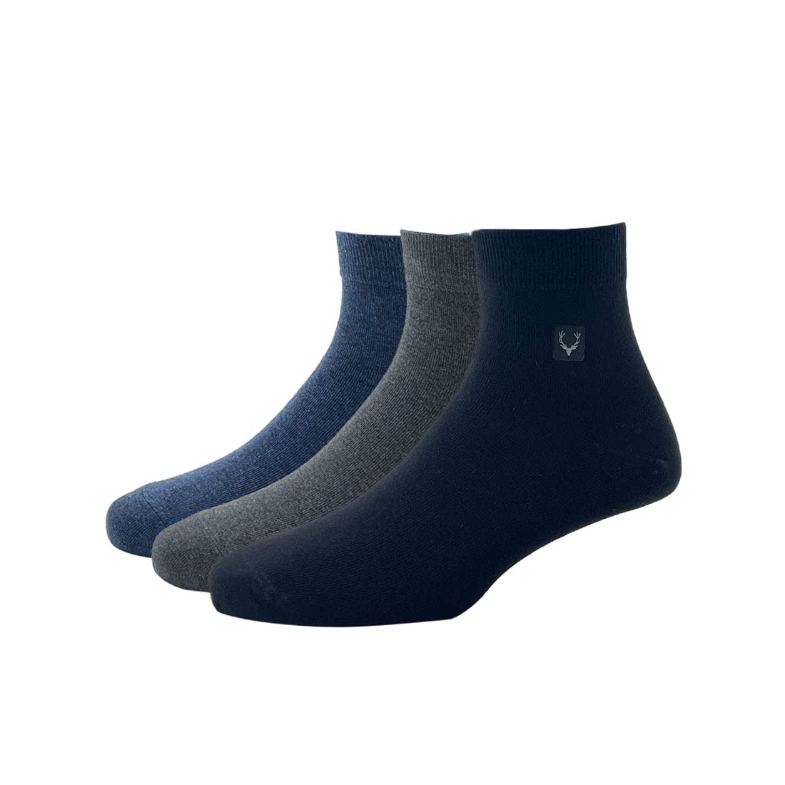 Men'S Cotton Quarter Length Socks (Pack Of 3) - Black, Denim Grey Melange, Anthra Melange-image-22