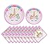 Décorations d'anniversaire licorne pour filles, ensemble de fournitures de fête, assiettes et serviettes de table, décorations de fête d'anniversaire licorne magique pour filles – 96 pièces