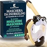 Khroom Maschera da Snorkeling per Bambini | CO2 sicuro | Maschera Subacquea per Bambini |Maschera Integrale per Snorkeling | Maschere da immersione (Cane)
