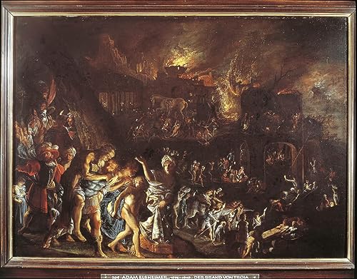 Impression d'art l'incendie de Troie Elsheimer pour salon élégant