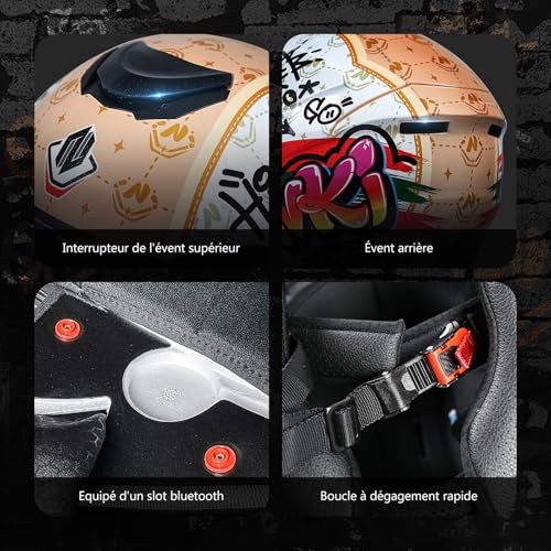 Casque scooter à motifs multiples idéal pour vos trajets urbains - 5