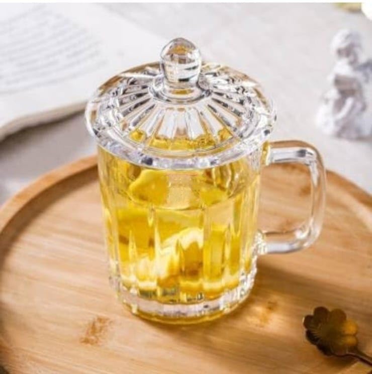 Buy NEXT-IN VENTURES 360ml Glass Vintage Cups with Lid, Handle