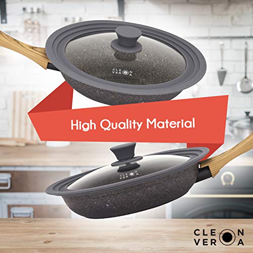 Cleverona Clever Lid - Universal Pan Lid - Medium fits 7/8/8.5 inch pans - Dark Grey - Thumbnail 7